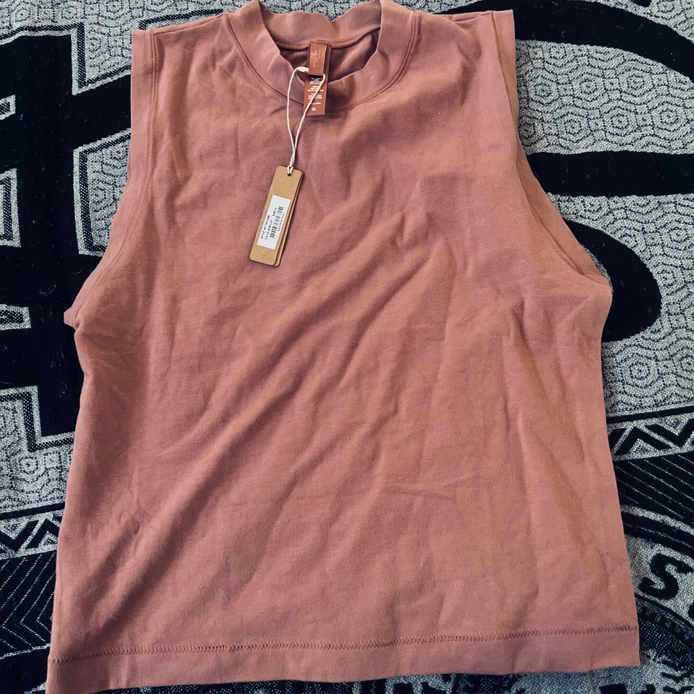 Skims “cotton rib mock neck tank”